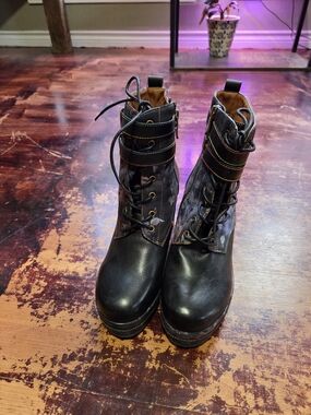 L' Artiste by Spring Step Floral Leather Boots